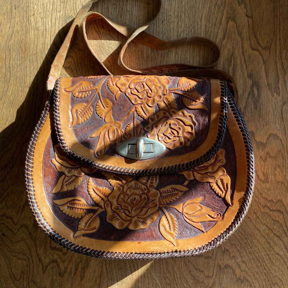 Vintage Hand Tooled Leather Purse